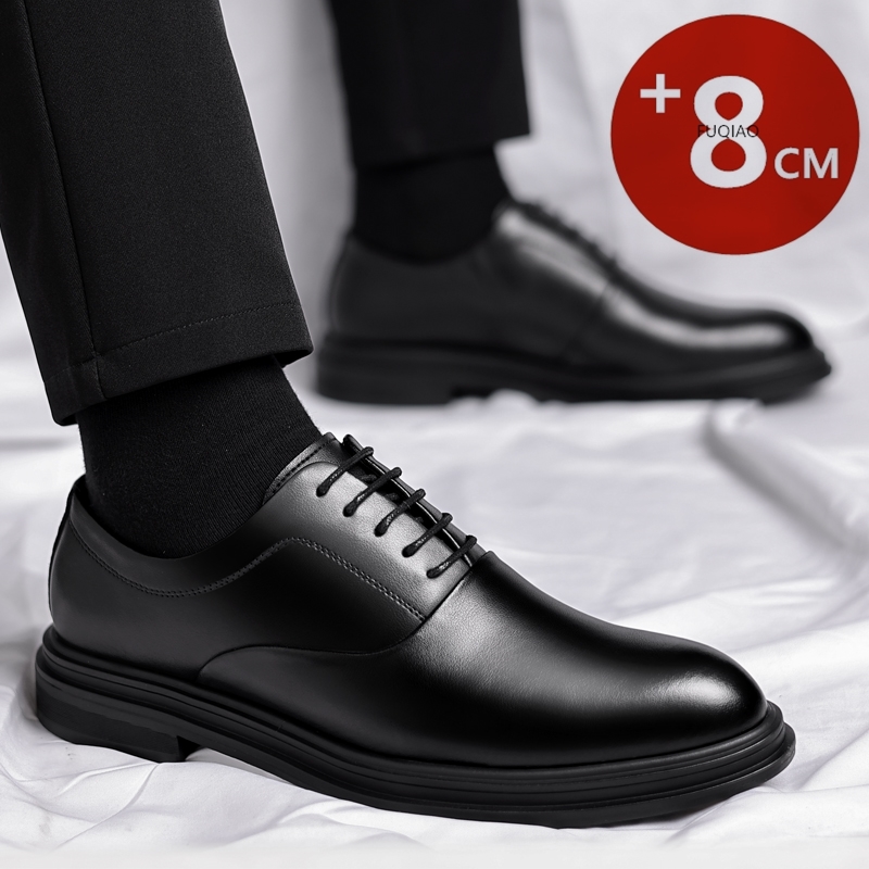 Men'S Formal Wear Slippers - Męskie skórzane buty biznesowe podwyższające wzrost