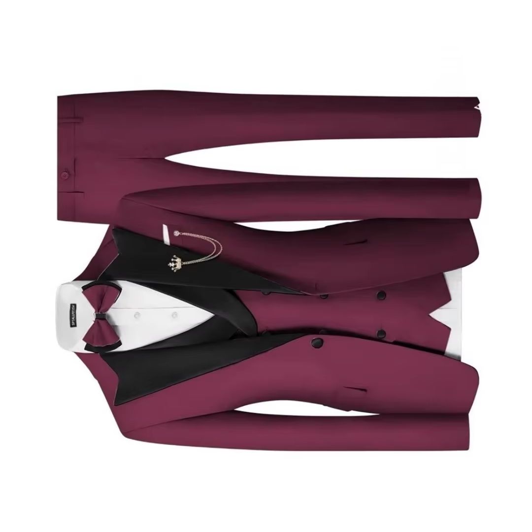 Men Formal Wear For Dinner - Męski garnitur smokingowy slim fit, 3-częściowy,