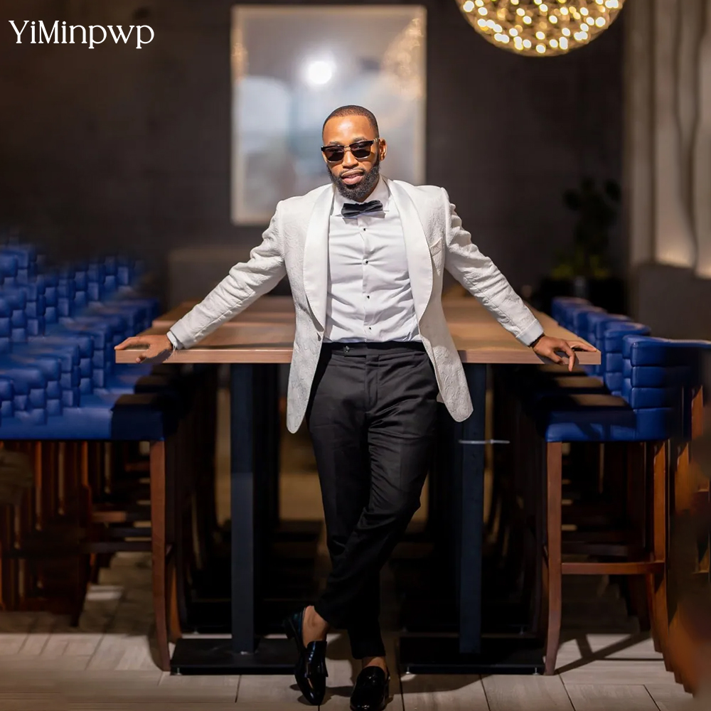 Men Formal Wear Modern - Luksusowe Białe Garnitury Męskie 2-częściowe Jednorzędowe