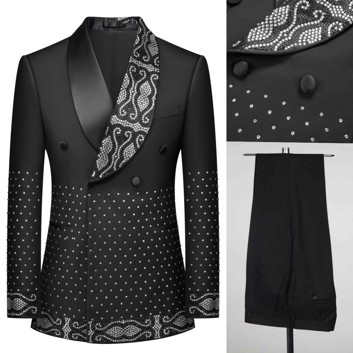 Men'S Formal Wear No Suit - Męski garnitur z kryształami, idealny na