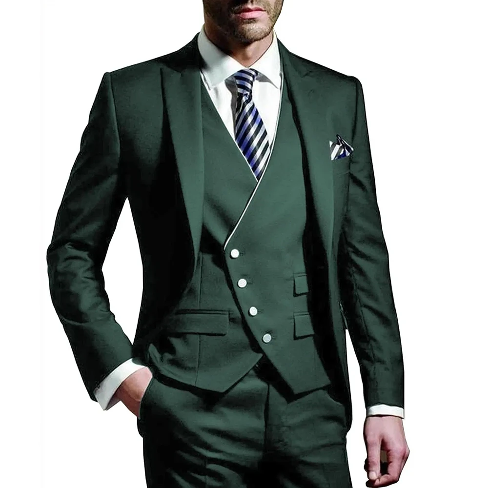 Men Formal Wear Green - Męski garnitur w kolorze wojskowej zieleni,