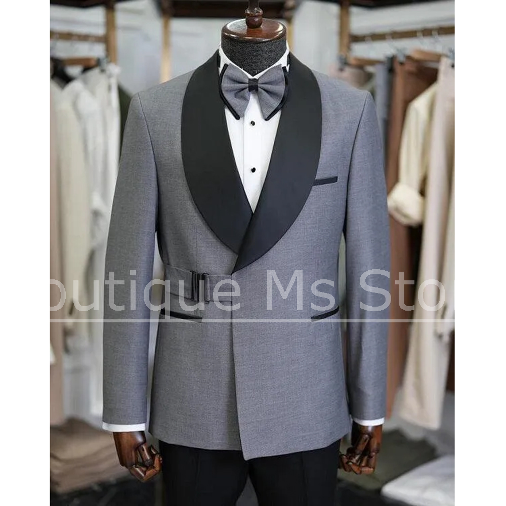Men Formal Wear For Dinner - Elegancki męski garnitur z szalowym kołnierzem,