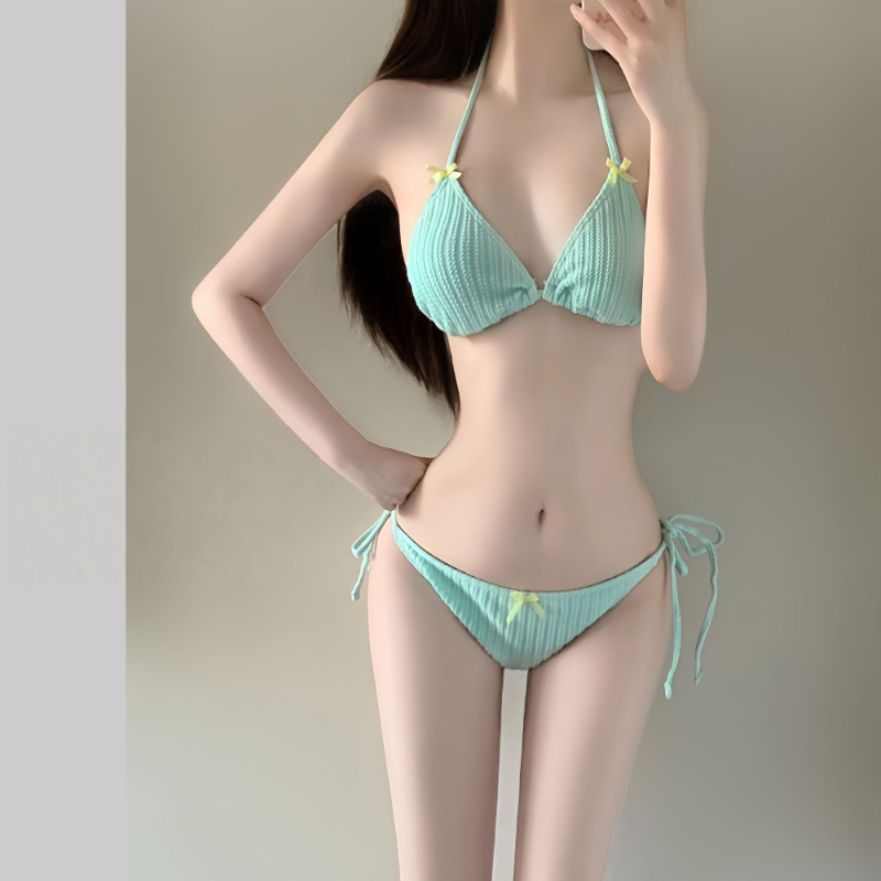 Slim Fit Suit Set - Damski zestaw bikini z długim rękawem
