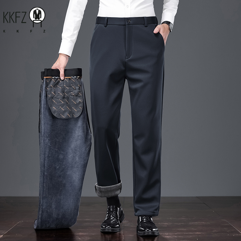 Men'S Formal Wear In Winter - Eleganckie, ciepłe męskie spodnie garniturowe, odporne
