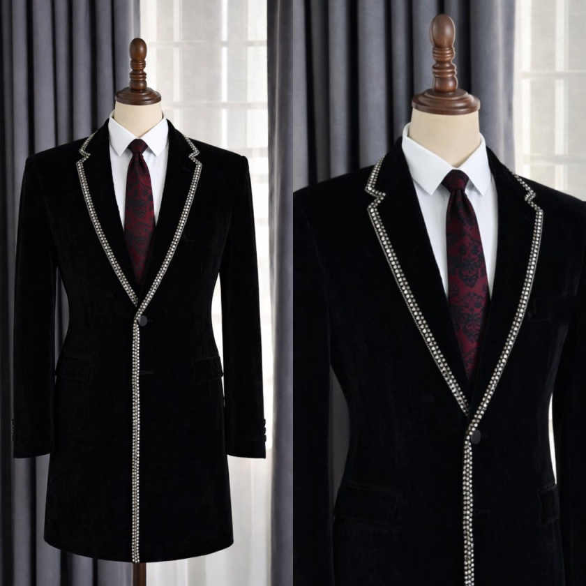Men'S Formal Wear No Suit - Stylowa męska marynarka z dżetami na