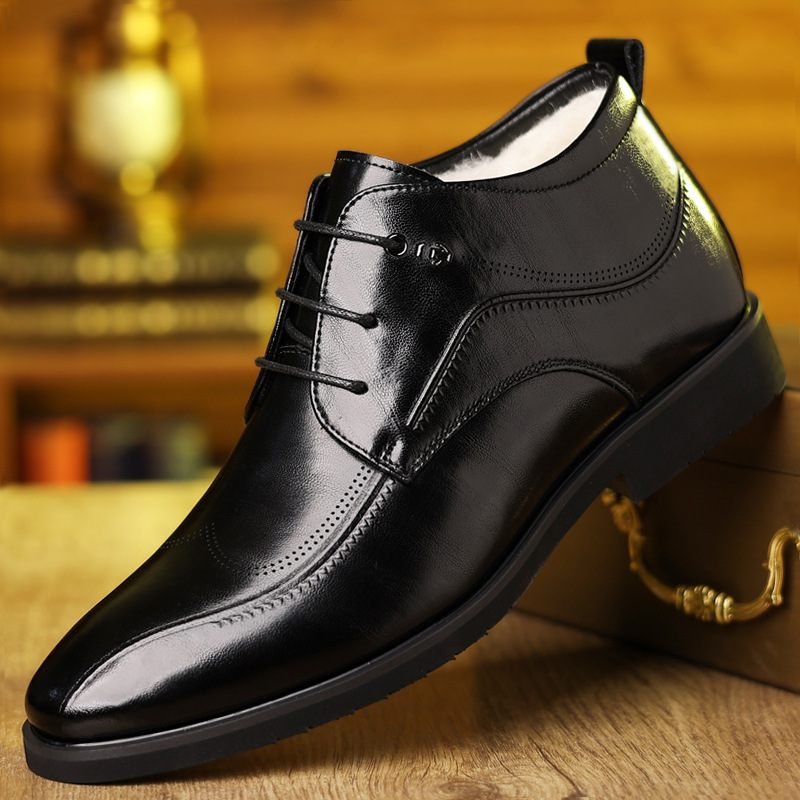 Men'S Formal Wear In Winter - Męskie buty zimowe skórzane aksamitne pogrubienie