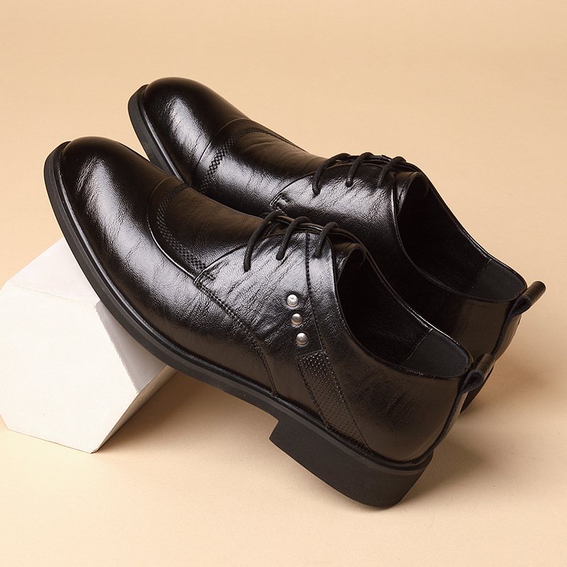Skórzane oksfordki z metalowym – Men Formal Party Wear Dress recenzja i cena