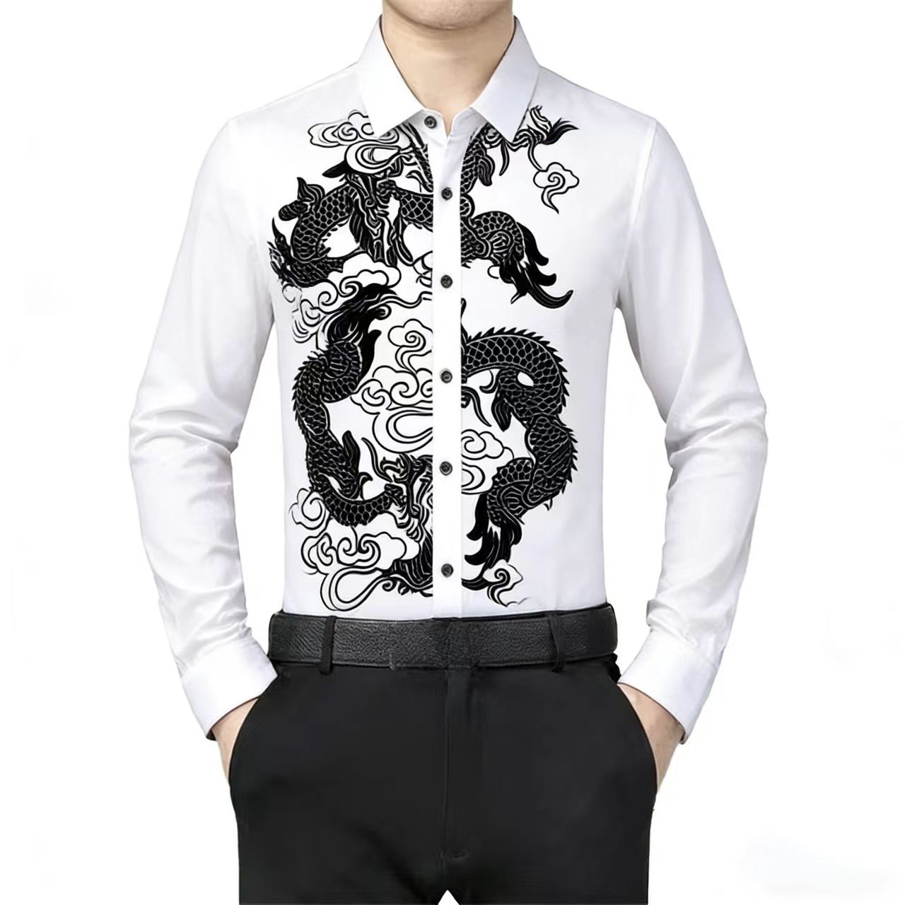 Męska koszula z długim rękawem – Men Formal Party Wear Dress recenzja i cena
