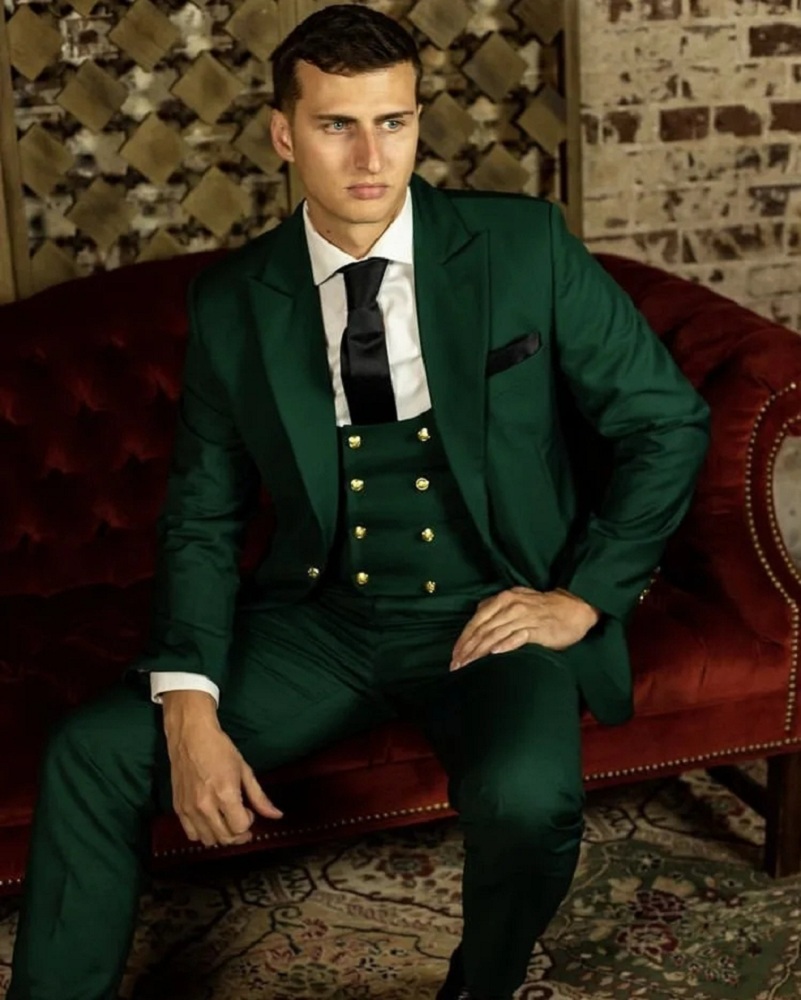 Zielone Klasyczne Garnitury Mę – Men Formal Wear Green recenzja i cena