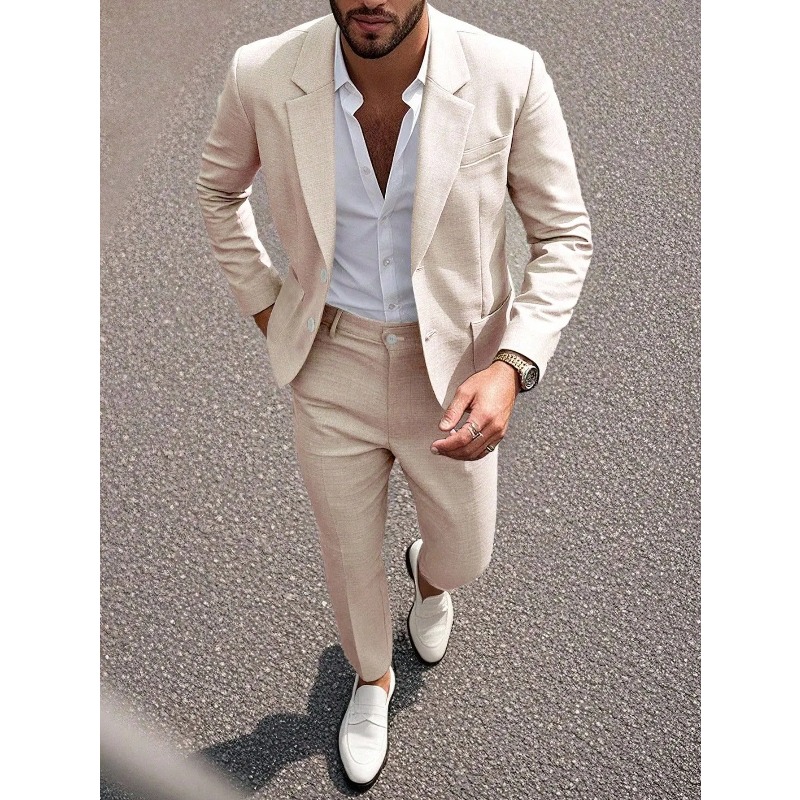 Męski garnitur w jednolitym ko – Men Formal Wear For Dinner recenzja i cena