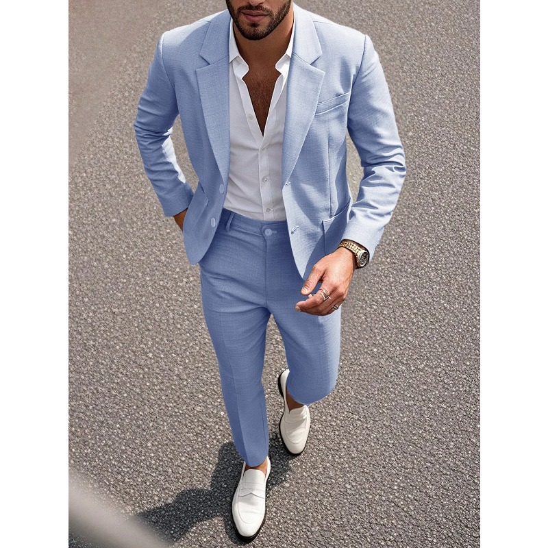 Męski garnitur w jednolitym ko – Men Formal Wear For Dinner recenzja i cena