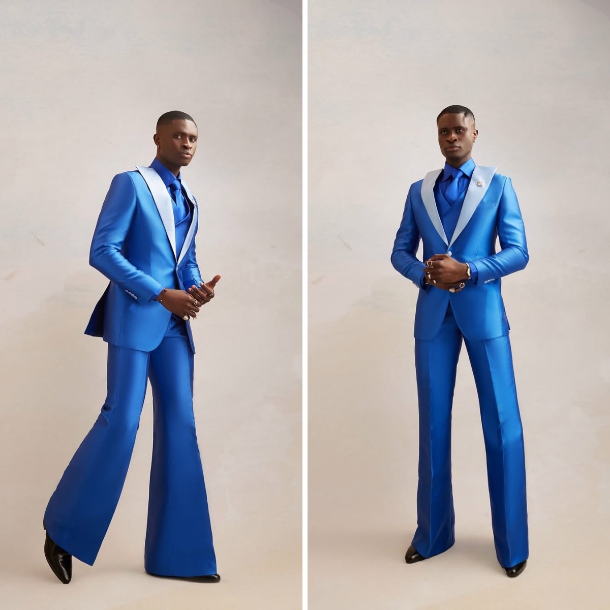 Satynowy garnitur męski 3-częś – Men Formal Wear Modern recenzja i cena