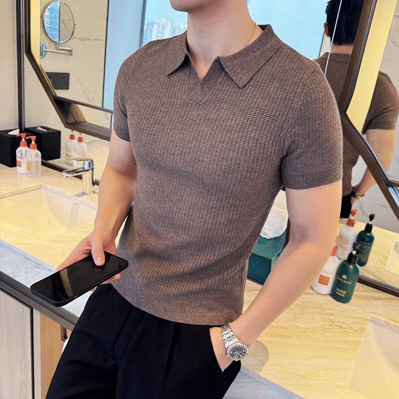 Męski sweter z dzianiny żakard – Men Formal Wear Modern recenzja i cena