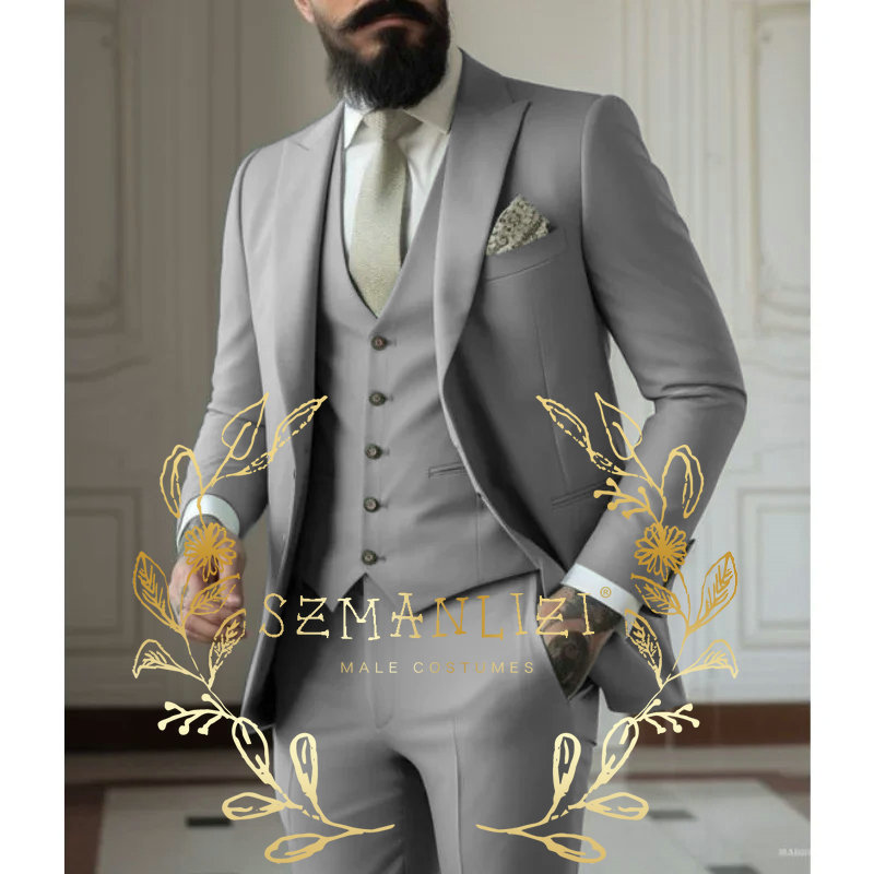 Jasnozielony Garnitury Męskie  – Men Formal Wear Green recenzja i cena