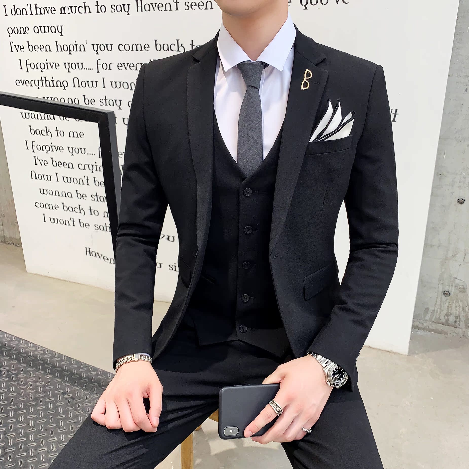 Trzyczęściowy garnitur męski,  – Men Formal Wear Options recenzja i cena