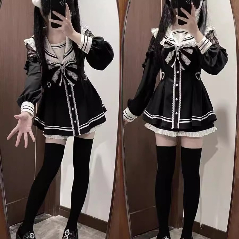 Jirai Kei Sailor Black Dress L – Slim Fit Suit Set recenzja i cena