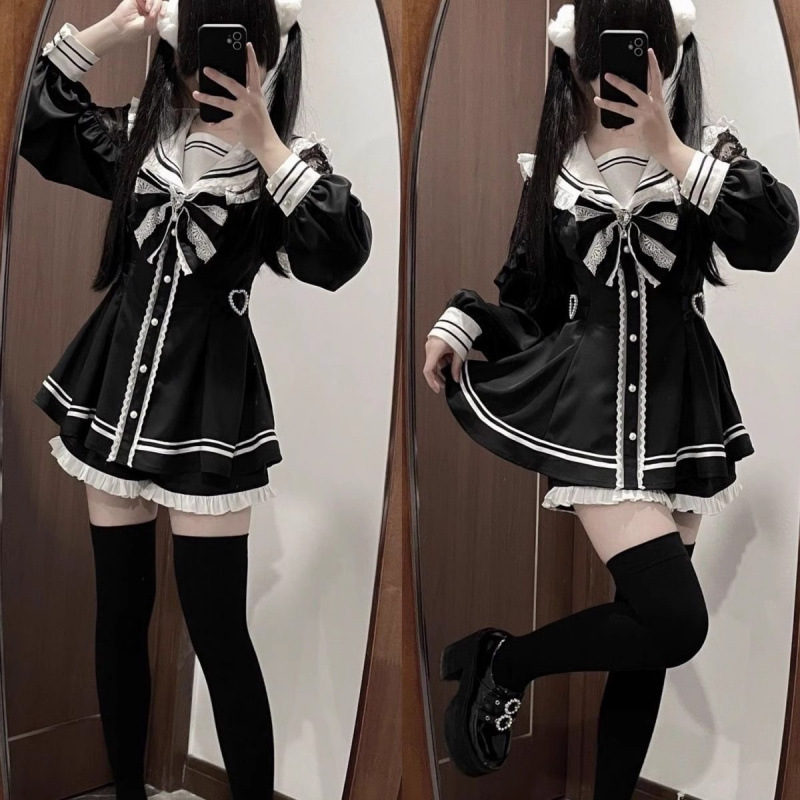 Jirai Kei Sailor Black Dress L – Slim Fit Suit Set recenzja i cena