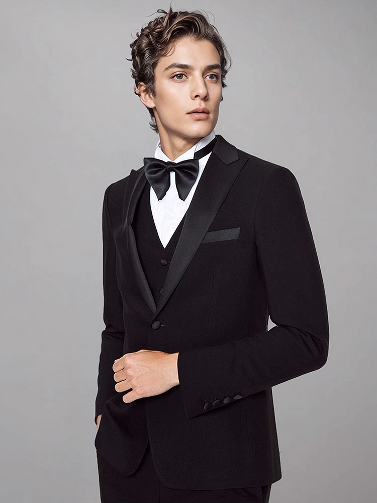 Męski Garnitur Luksusowy Czarn – Men Formal Wear For Dinner recenzja i cena