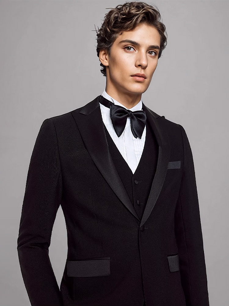 Męski Garnitur Luksusowy Czarn – Men Formal Wear For Dinner recenzja i cena