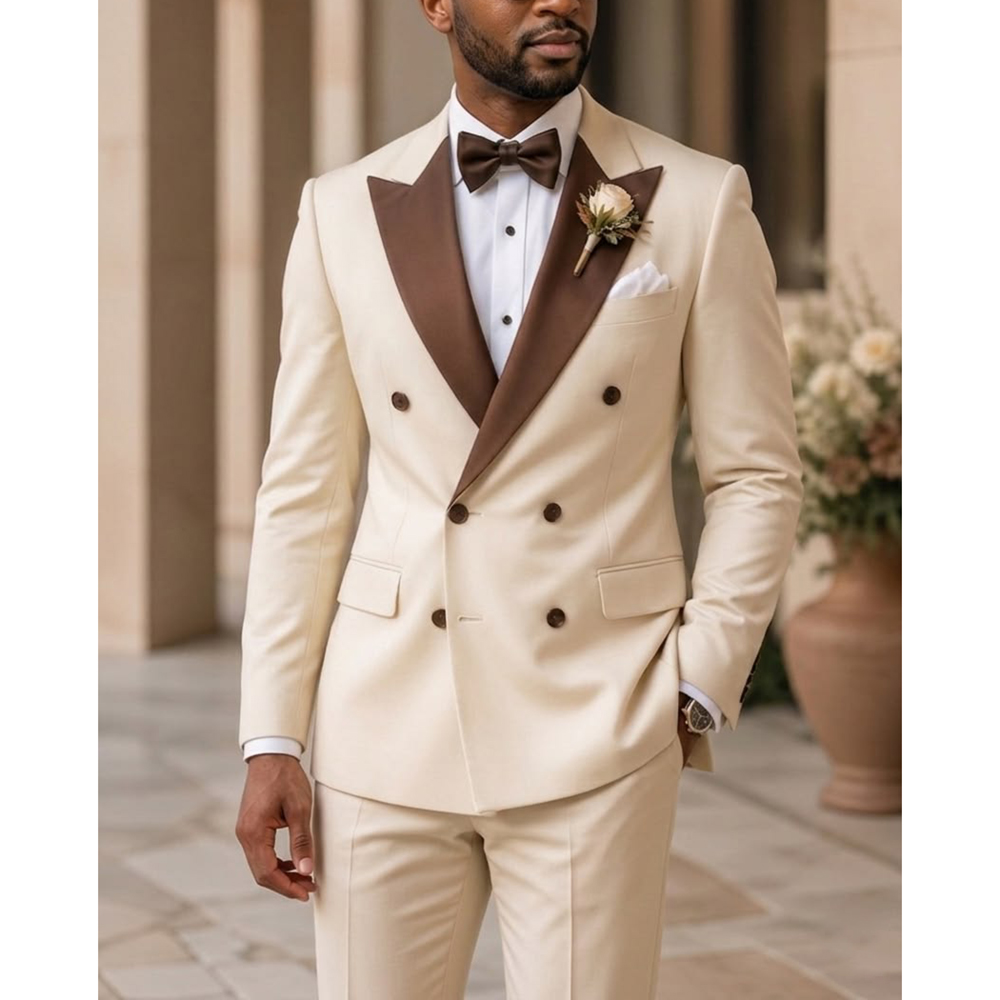 Męski dwurzędowy smoking z ost – Men Formal Wear Modern recenzja i cena