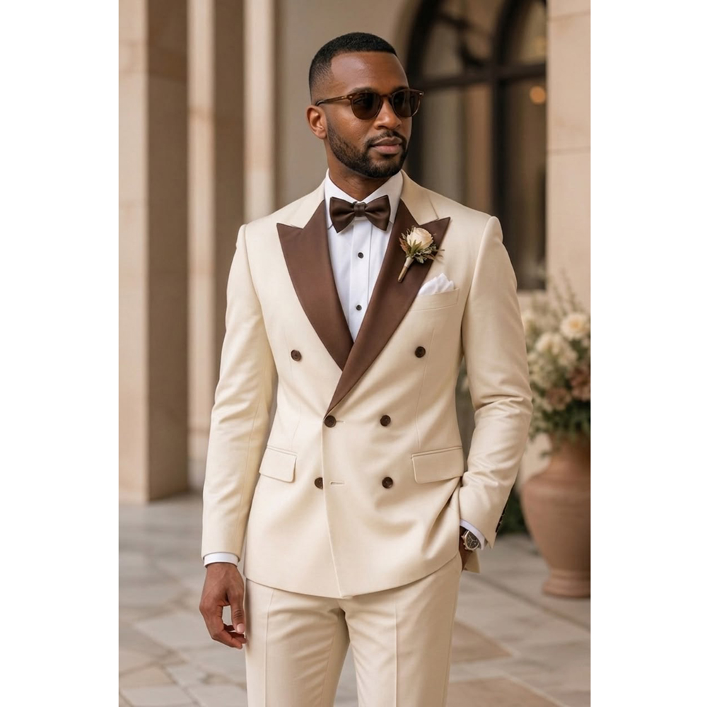 Męski dwurzędowy smoking z ost – Men Formal Wear Modern recenzja i cena